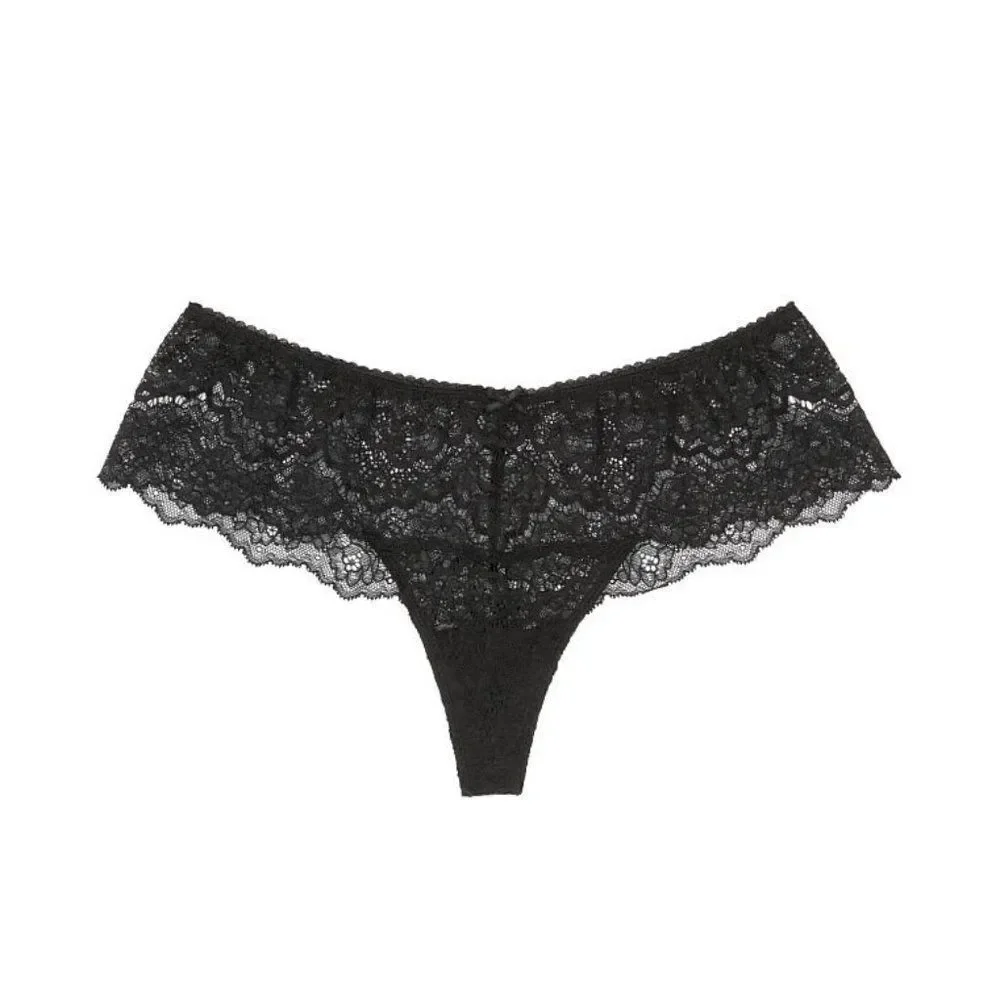Dream Angel's Victoria's Secret Women Black Lace Hipster Thong Panty Size M